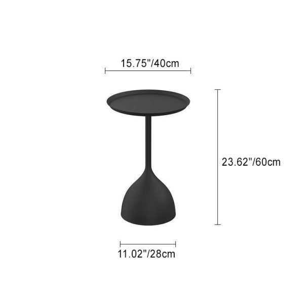 Modern Minimalist Round Iron End Table 1-Tier For Living Room - Image 5