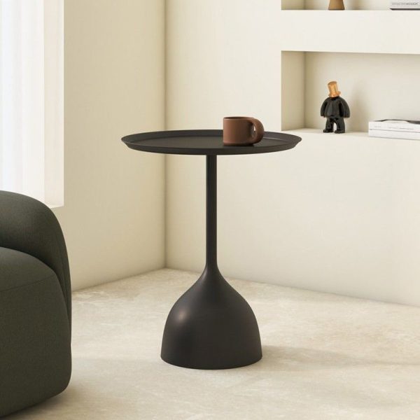 Modern Minimalist Round Iron End Table 1-Tier For Living Room - Image 16
