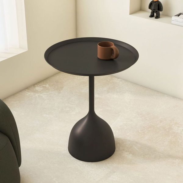Modern Minimalist Round Iron End Table 1-Tier For Living Room - Image 17