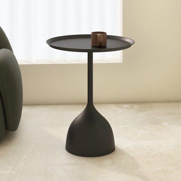Modern Minimalist Round Iron End Table 1-Tier For Living Room - Image 18