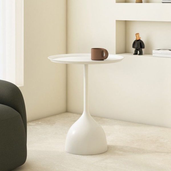 Modern Minimalist Round Iron End Table 1-Tier For Living Room - Image 11