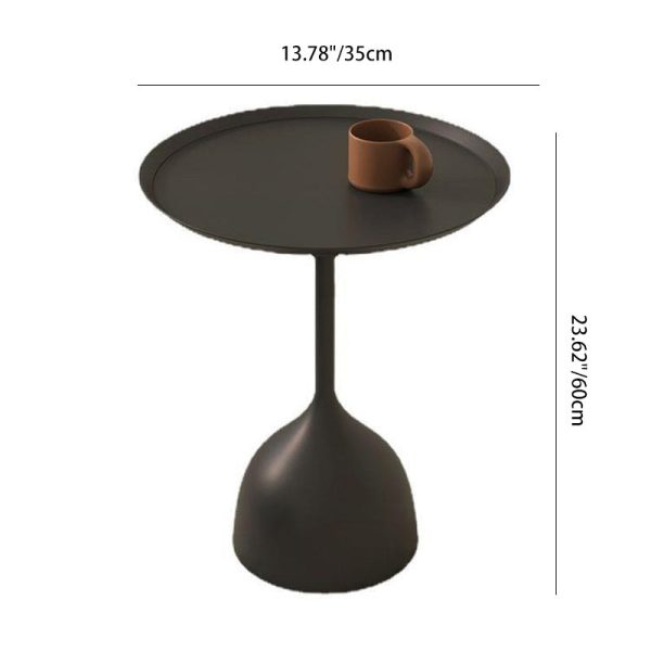 Modern Minimalist Round Iron End Table 1-Tier For Living Room - Image 4