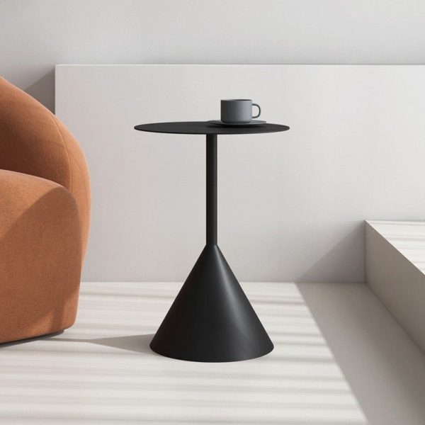 Modern Minimalist Round Iron End Table 1-Tier For Living Room - Image 13