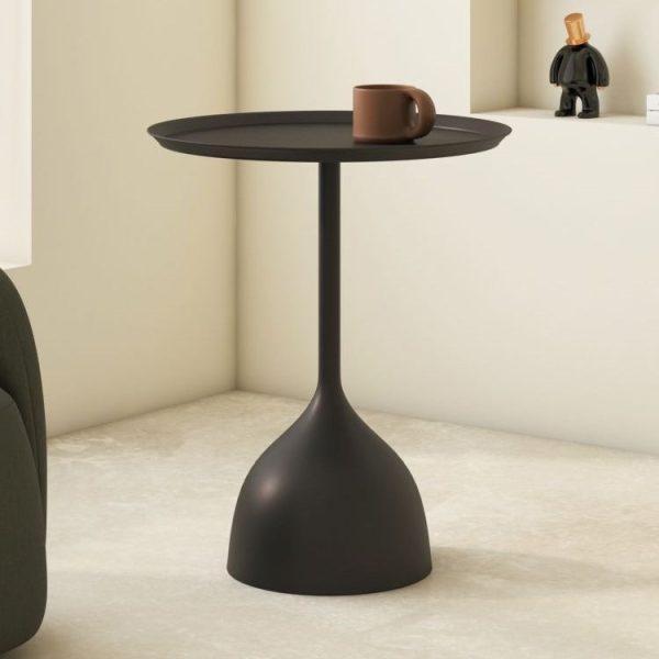 Modern Minimalist Round Iron End Table 1-Tier For Living Room - Image 15