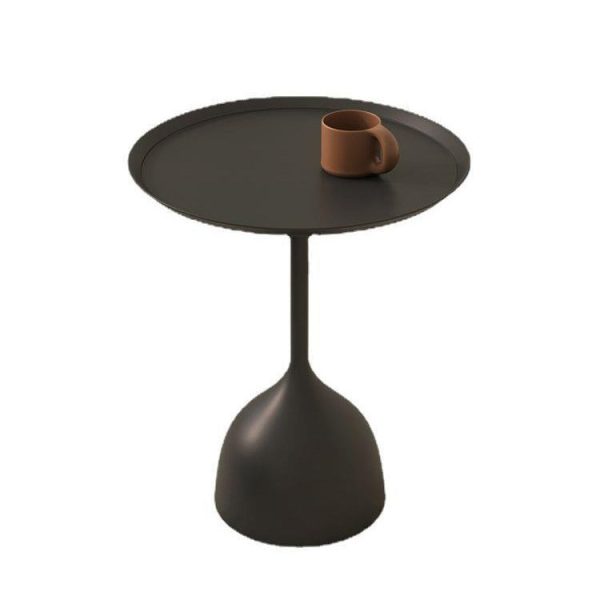 Modern Minimalist Round Iron End Table 1-Tier For Living Room - Image 19