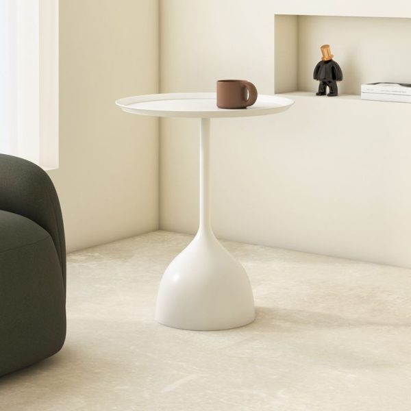 Modern Minimalist Round Iron End Table 1-Tier For Living Room - Image 8