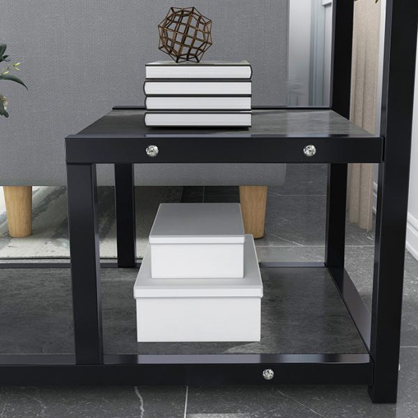 Traditional Vintage Rectangular Board Iron End Table 3-Tier For Living Room - Image 6