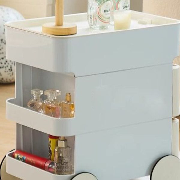 Modern Minimalist Rectangular ABS Stainless Steel Side Table 2/3 Drawer For Living Room - Image 12