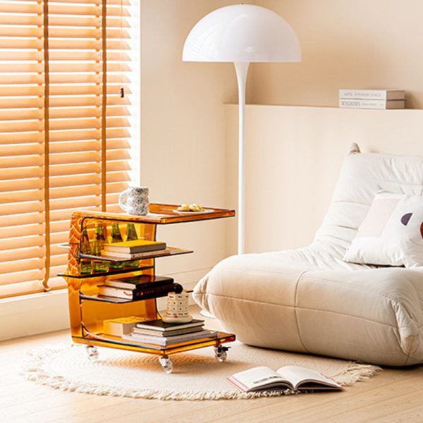 Modern Minimalist Rectangular PC Stainless Steel Side Table 4-Tier For Living Room - Image 20