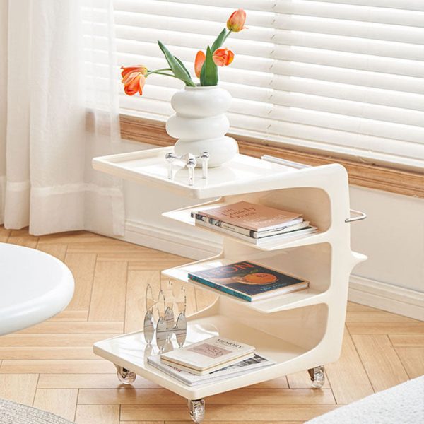 Modern Minimalist Rectangular PC Stainless Steel Side Table 4-Tier For Living Room - Image 2