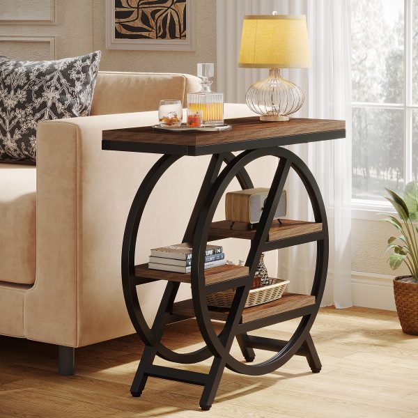 Traditional Vintage Round Rectangular PVC Metal Side Table 4-Tray For Living Room - Image 12