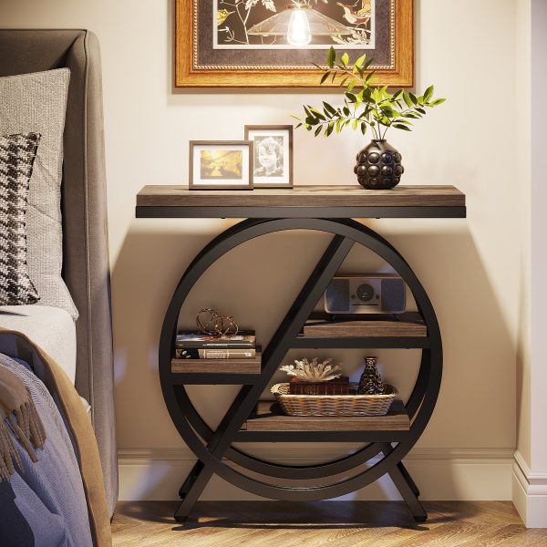 Traditional Vintage Round Rectangular PVC Metal Side Table 4-Tray For Living Room - Image 13
