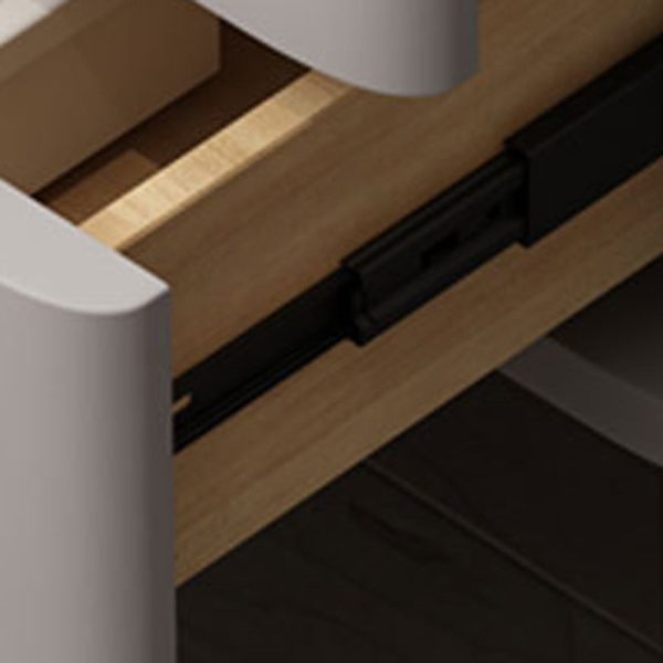 Modern Minimalist Rectangular Square Marble Solid Wood Nightstand 2-Drawer For Bedroom - Image 12