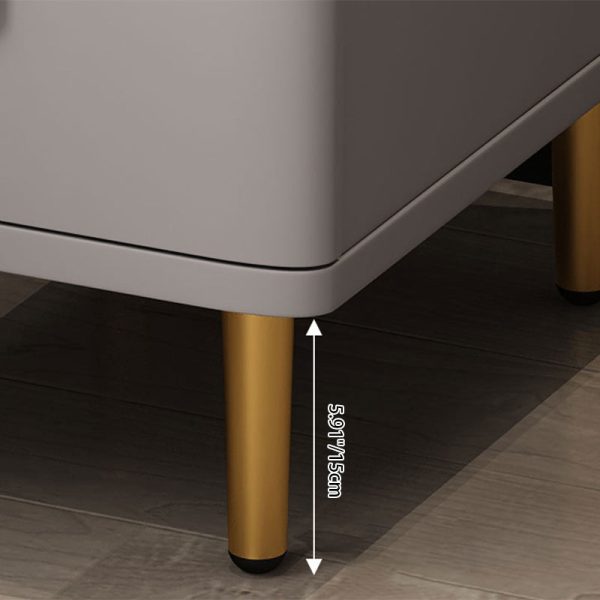Modern Minimalist Rectangular Square Marble Solid Wood Nightstand 2-Drawer For Bedroom - Image 13