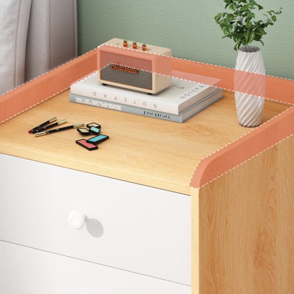 Contemporary Scandinavian Square Rectangular Density Board Nightstand 2/3 Drawer For Bedroom - Image 7