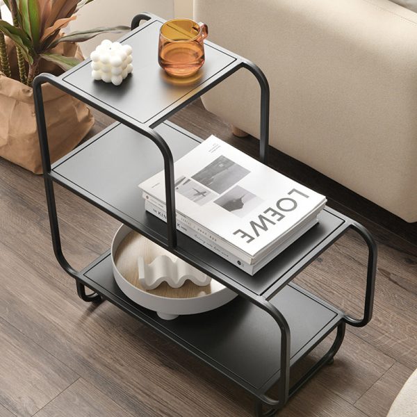 Contemporary Scandinavian Rectangular Iron Side Table 3-Tier For Living Room - Image 2