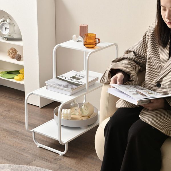 Contemporary Scandinavian Rectangular Iron Side Table 3-Tier For Living Room - Image 6