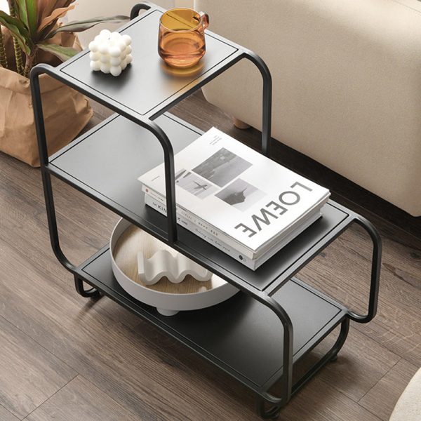 Contemporary Scandinavian Rectangular Iron Side Table 3-Tier For Living Room - Image 14