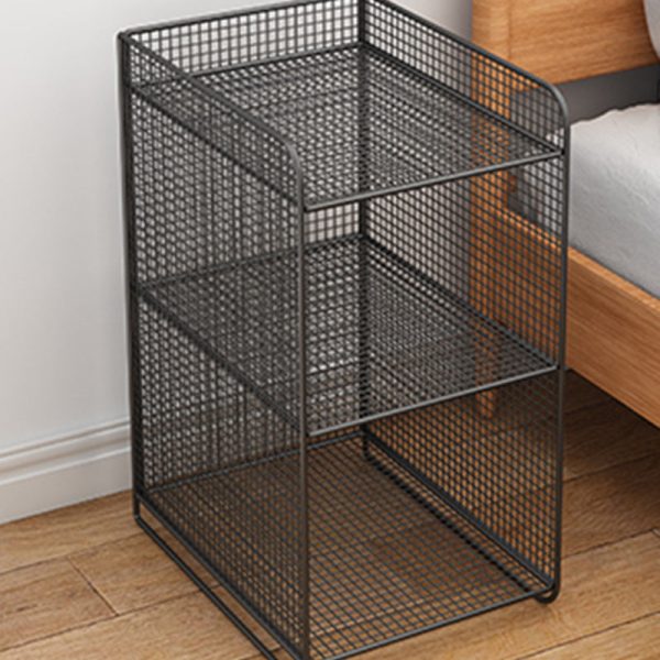 Modern Minimalist Rectangular Lattice Mesh Iron Side Table 3-Tier For Living Room - Image 16