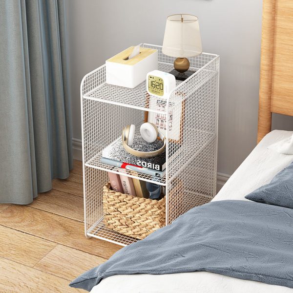Modern Minimalist Rectangular Lattice Mesh Iron Side Table 3-Tier For Living Room - Image 25