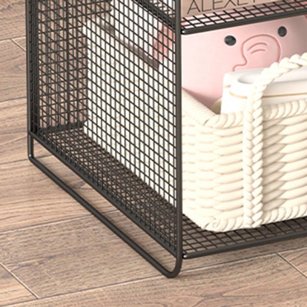 Modern Minimalist Rectangular Lattice Mesh Iron Side Table 3-Tier For Living Room - Image 12