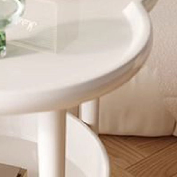 Modern Minimalist Clover Round Cylinder Density Board Metal Side Table 2-Tier For Living Room - Image 12