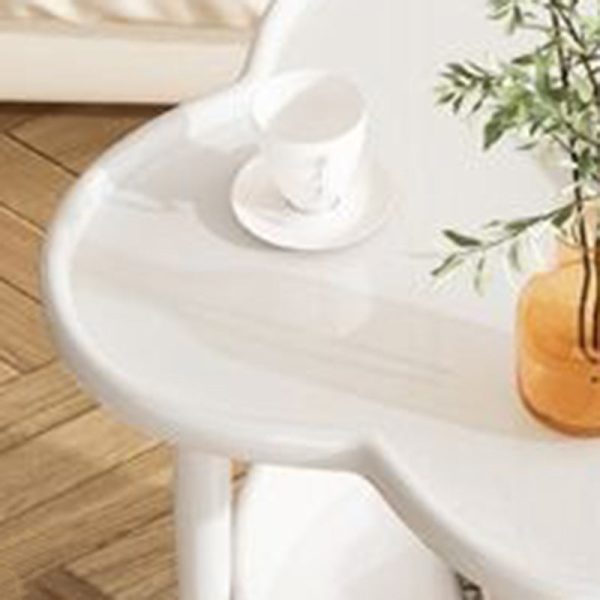 Modern Minimalist Clover Round Cylinder Density Board Metal Side Table 2-Tier For Living Room - Image 13