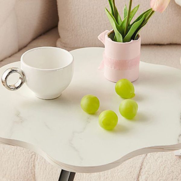Modern Minimalist Petal Curved Density Board Metal Side Table 1-Tier For Living Room - Image 6