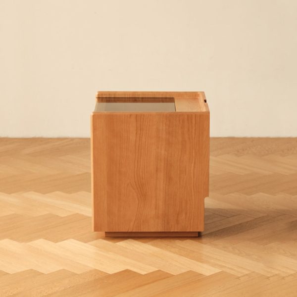 Contemporary Retro Solid Wood Cube Nightstand 3-Drawer For Bedroom - Image 30