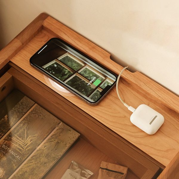 Contemporary Retro Solid Wood Cube Nightstand 3-Drawer For Bedroom - Image 11