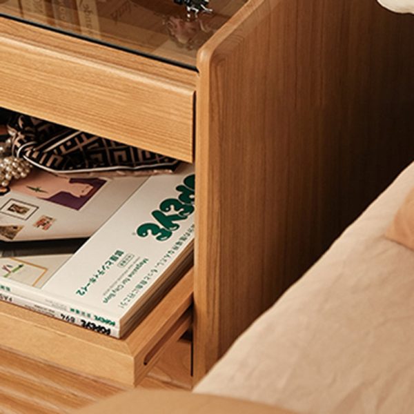 Contemporary Retro Solid Wood Cube Nightstand 3-Drawer For Bedroom - Image 6