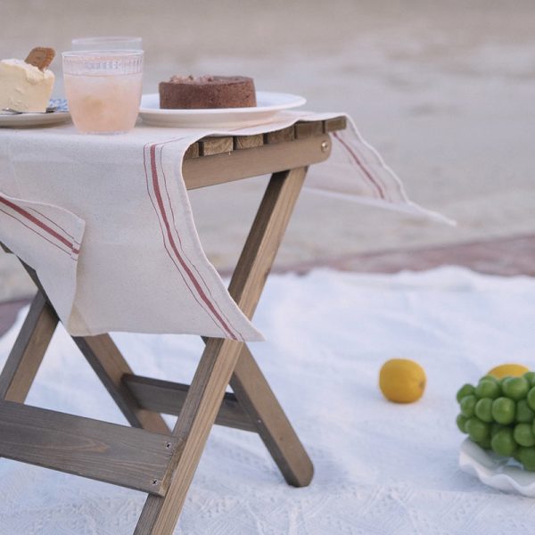 Traditional Rustic Solid Wood Slat Square Foldable End Table For Outdoor - Image 13