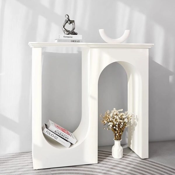 Traditional French MDF Double Arch Entrance Cabinet For Entryway - Image 6