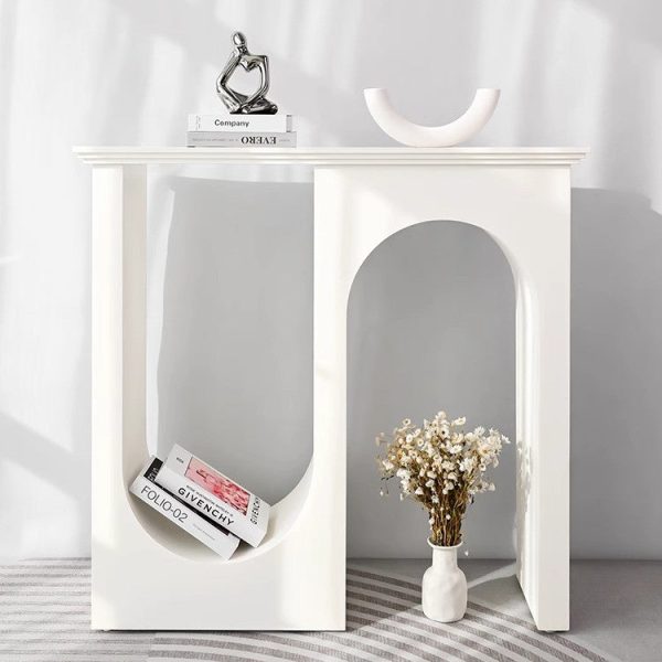 Traditional French MDF Double Arch Entrance Cabinet For Entryway - Image 2