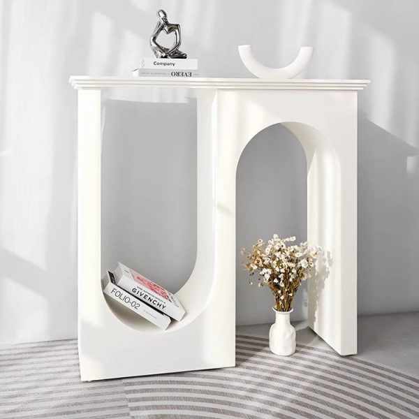 Traditional French MDF Double Arch Entrance Cabinet For Entryway - Image 9