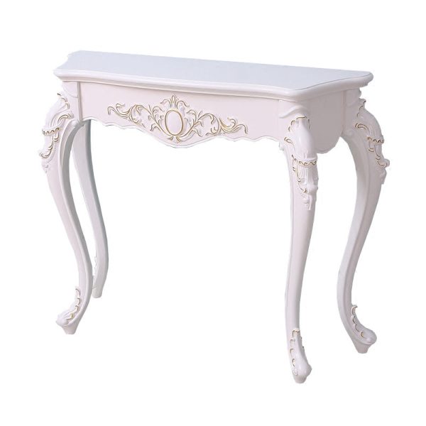 Traditional European Solid Wood Top Arc Carved Legs Console Table End Table For Entryway - Image 15