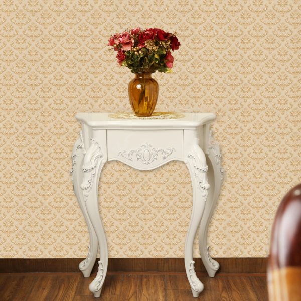 Traditional European Solid Wood Top Arc Carved Legs Console Table End Table For Entryway - Image 12