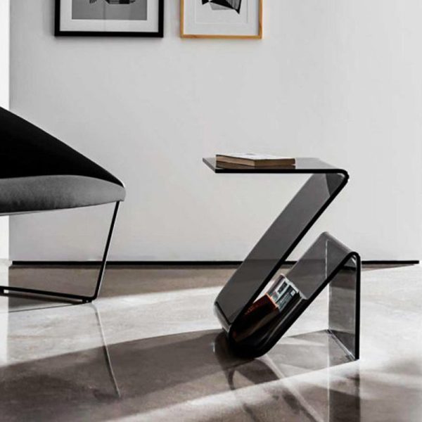 Contemporary Nordic Acrylic Z-Shaped End Table Storage Shelf For Living Room - Image 6