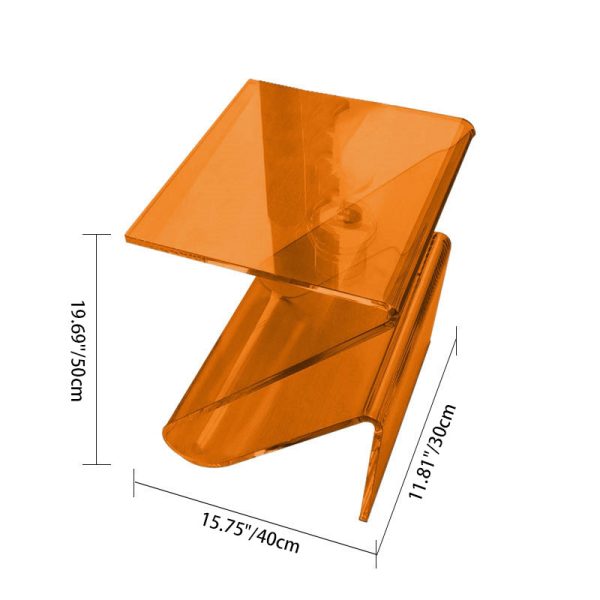 Contemporary Nordic Acrylic Z-Shaped End Table Storage Shelf For Living Room - Image 4
