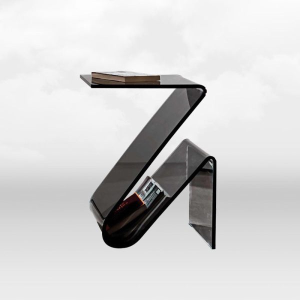 Contemporary Nordic Acrylic Z-Shaped End Table Storage Shelf For Living Room - Image 7
