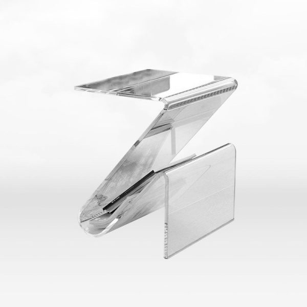Contemporary Nordic Acrylic Z-Shaped End Table Storage Shelf For Living Room - Image 8