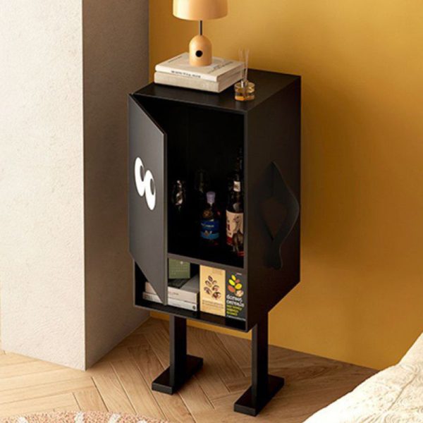 Contemporary Creative Long-Legged Robot Iron Nightstand 2-Cabinet For Bedroom - Image 2