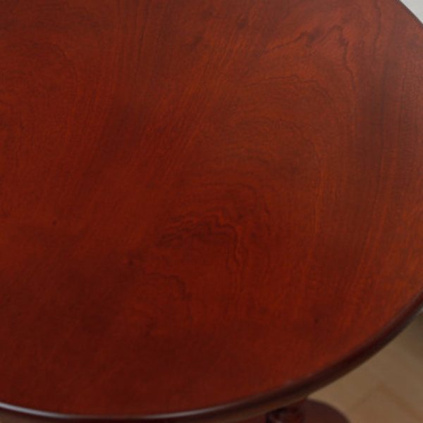 Traditional European Solid Wood Round Top Tripod Base End Table 2-Tier For Living Room - Image 6