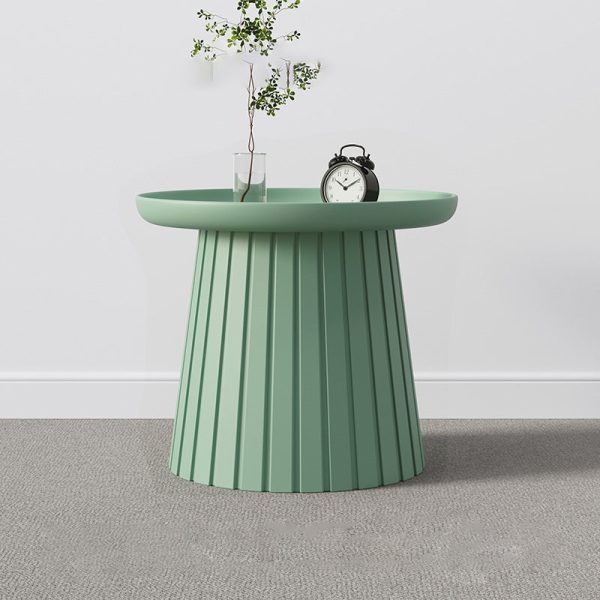 Contemporary Scandinavian Mushroom Shaped Plastic Round Pedestal Coffee Table For Living Room - Image 3