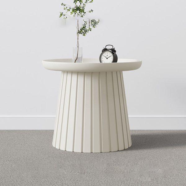 Contemporary Scandinavian Mushroom Shaped Plastic Round Pedestal Coffee Table For Living Room - Image 9