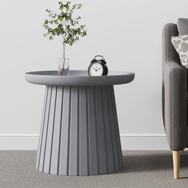 Contemporary Scandinavian Mushroom Shaped Plastic Round Pedestal Coffee Table For Living Room - Image 12
