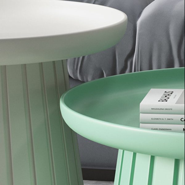 Contemporary Scandinavian Mushroom Shaped Plastic Round Pedestal Coffee Table For Living Room - Image 10