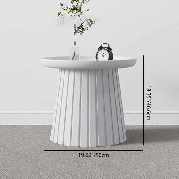 Contemporary Scandinavian Mushroom Shaped Plastic Round Pedestal Coffee Table For Living Room - Image 4