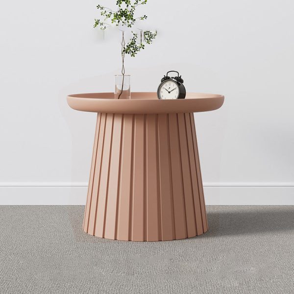 Contemporary Scandinavian Mushroom Shaped Plastic Round Pedestal Coffee Table For Living Room - Image 2