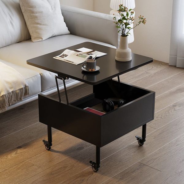 Traditional Japanese Square Solid Wood Ecological Board Top Extendable Coffee Table For Living Room - Image 3